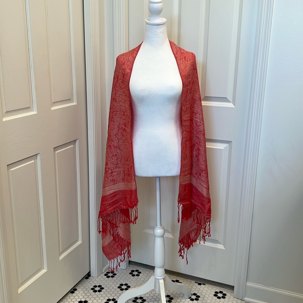 Red paisley shawl/scarf/wrap